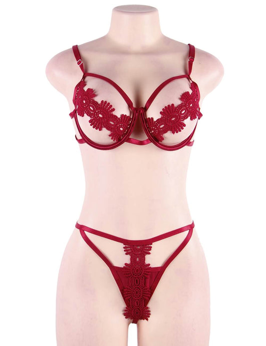 LACY FLORAL BRA SET