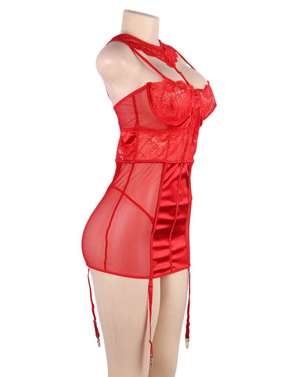 DELUXE SATIN LACE BABYDOLL