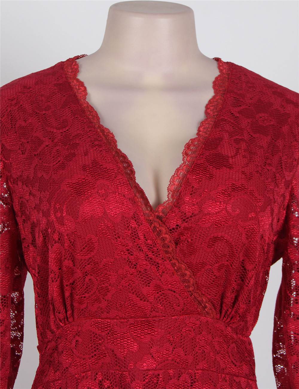 RED V NECK DRESS